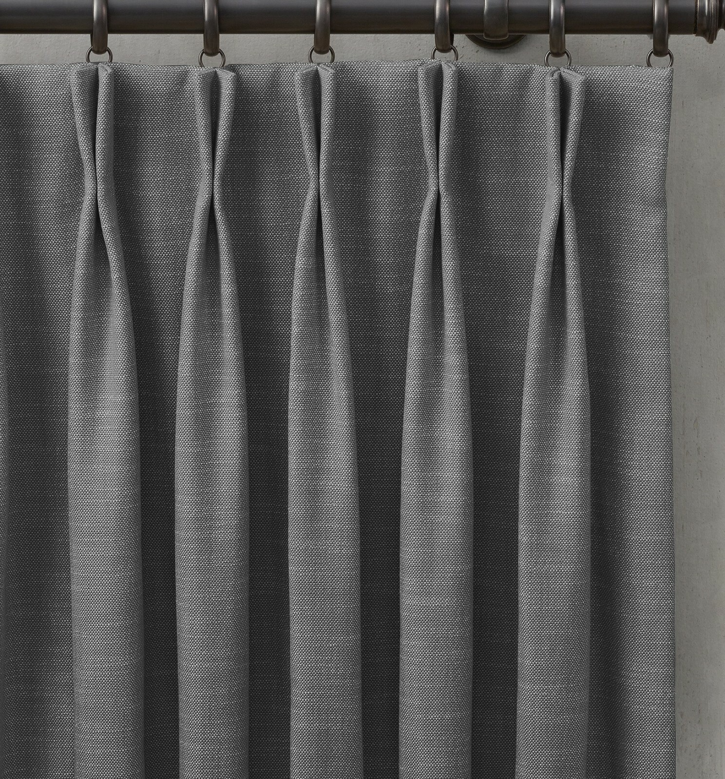 Restoration Hardware Perennials Indoor Linen Drapery French Pleat CHARCOAL 46×84