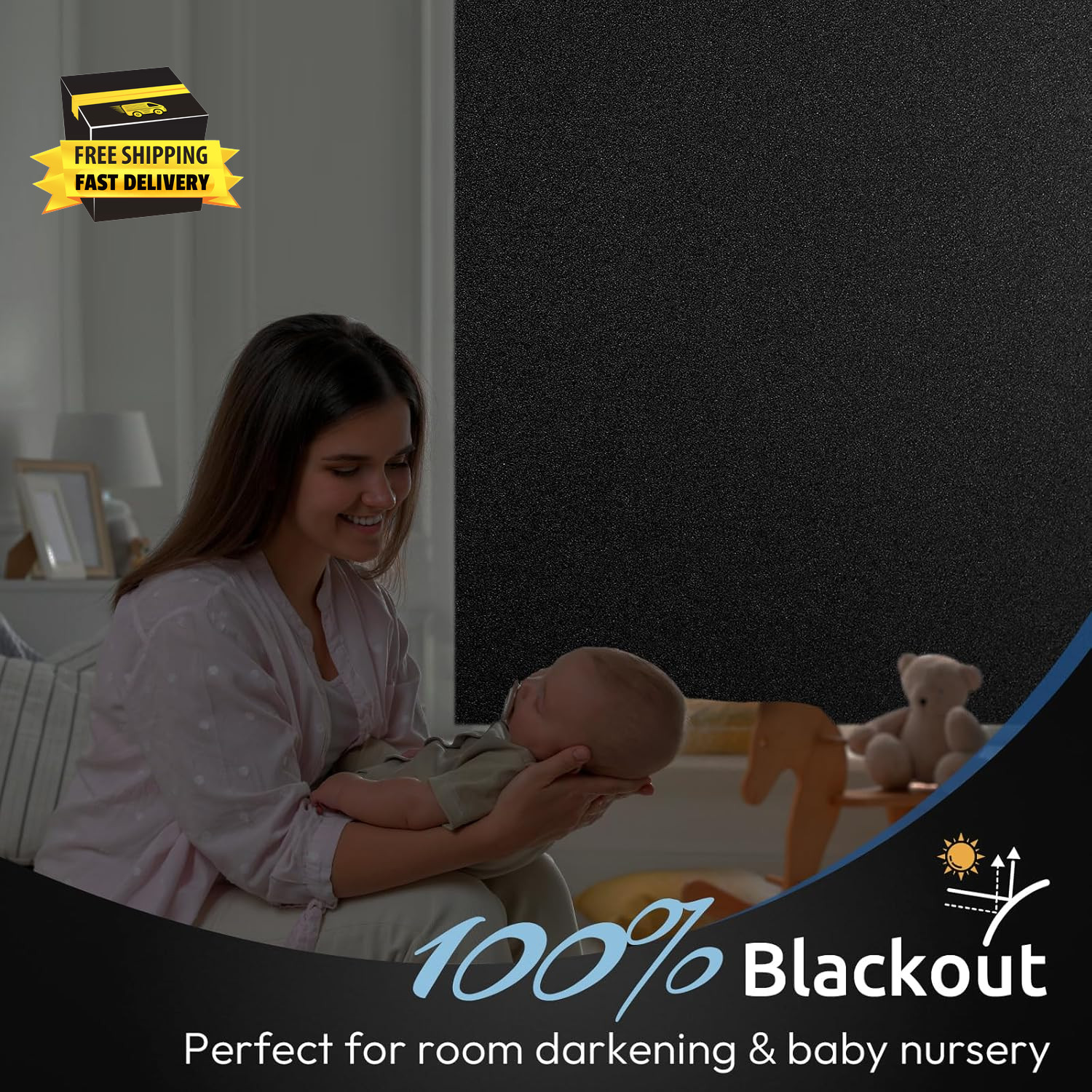 Blackout Window Film, Removable Window Tint in House Static Cling, Darkening Pri