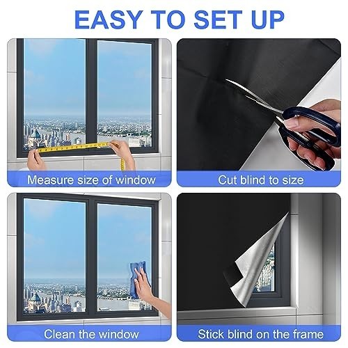 Blackout Window Cover 157×57 Inch Hook and Loop Portable Shades No Residue for