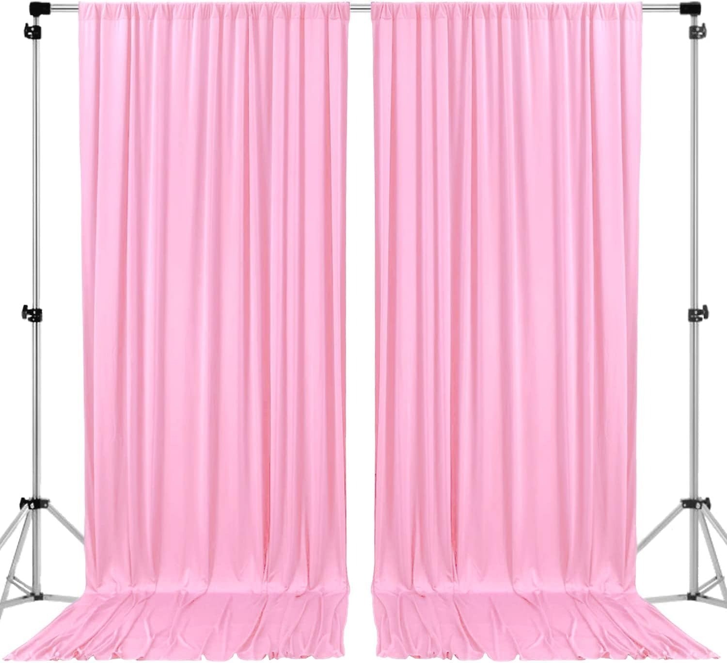 AK TRADING 10 feet x 10 feet Polyester Backdrop Drapes Curtains Panels with Rod