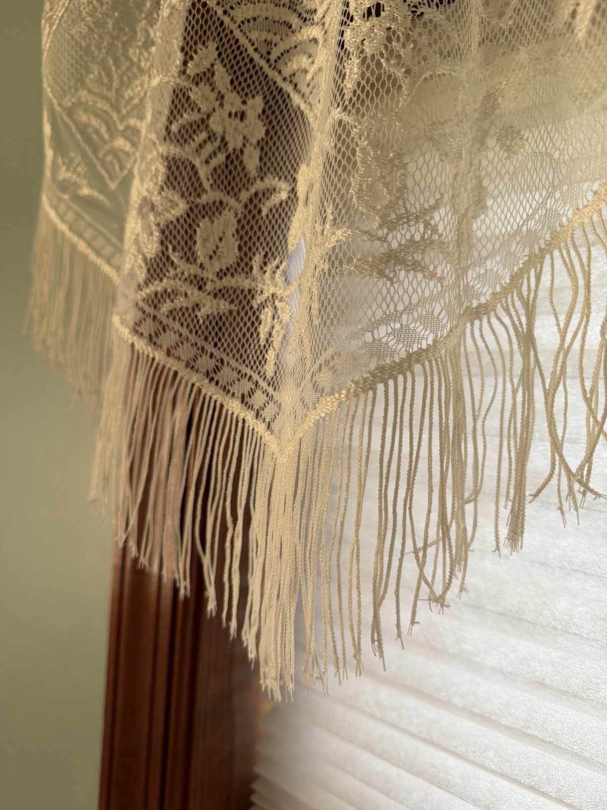 Oxford House Chantilly Valance Ivory Lace 60” W X 16” L Fringe New In Package