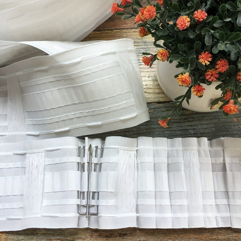 White Curtain Tapes Rod Pocket Hook Pleat Curtains Ending DIY Sewing Accessories