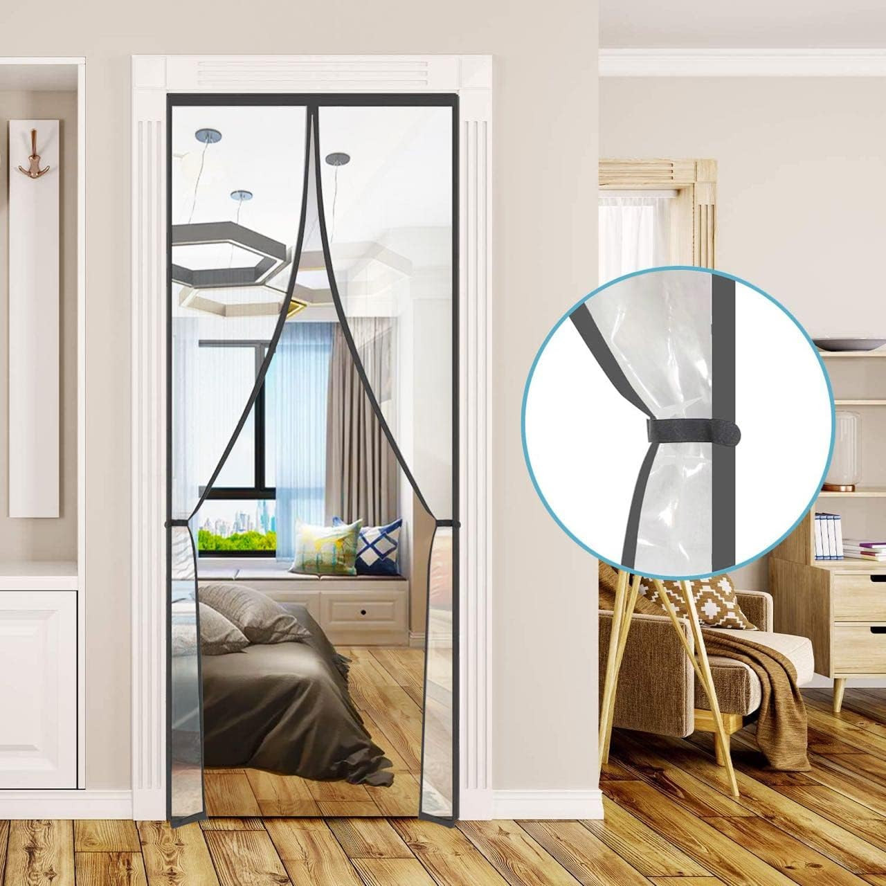Transparent Insulated Door Curtain, Magnetic Thermal Door Cover Screen Door Self