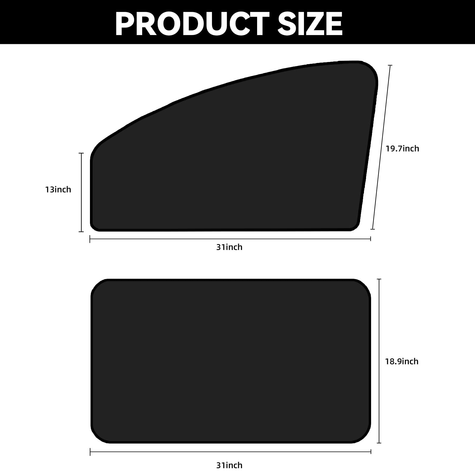QUICTO Car Window Sun Shades, Universal Interior Accessories – Black
