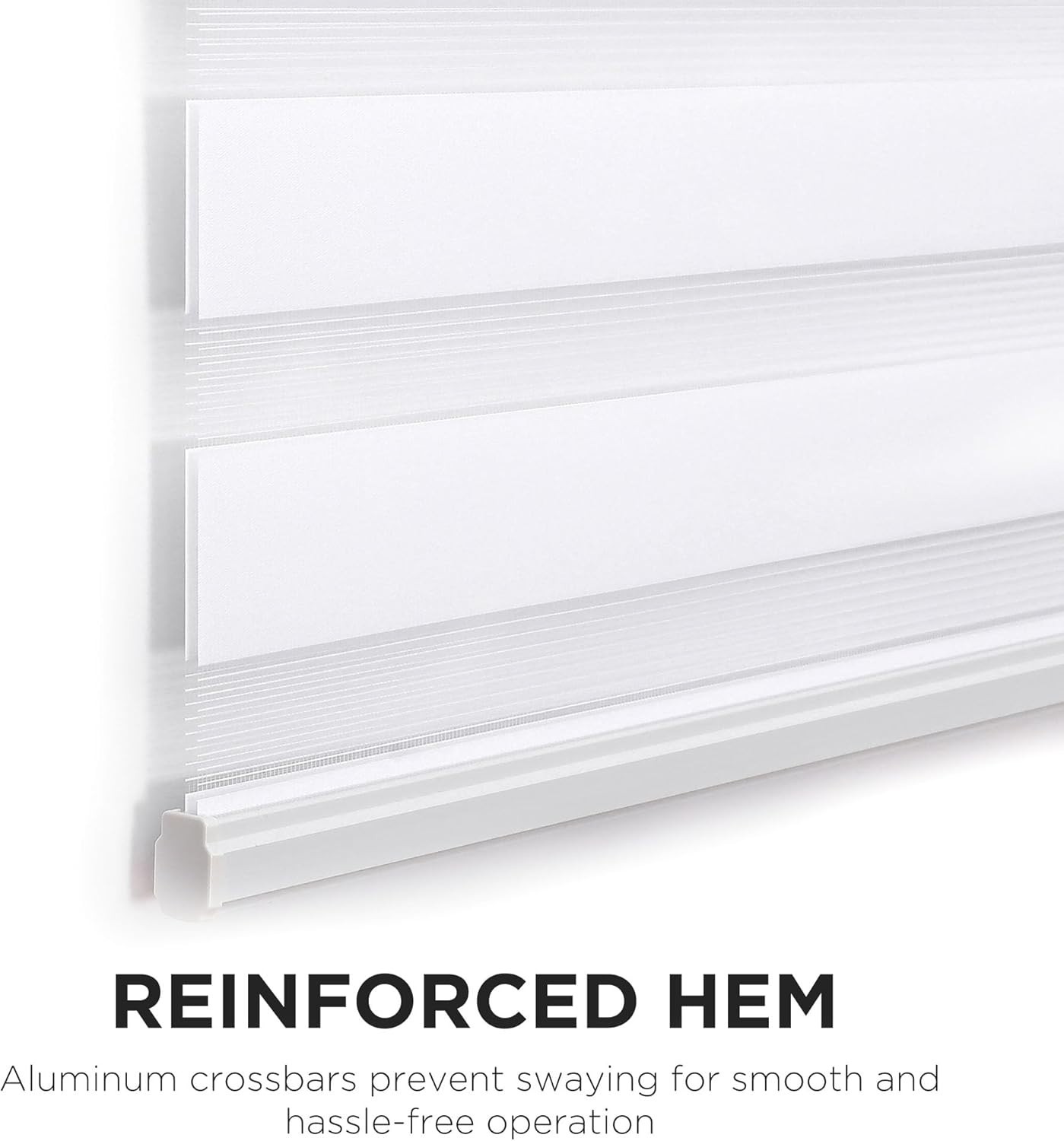 Joydeco No Drill Zebra Blinds for Windows White, 22″ W x 75″ H