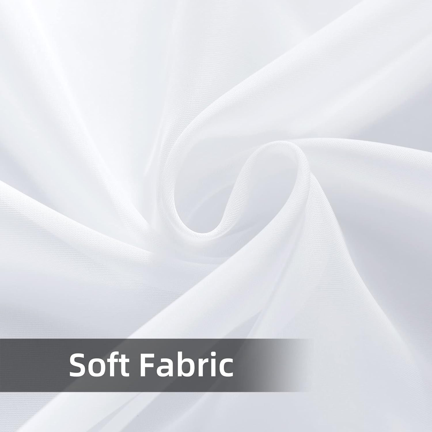 Solid Sheer Rod Pocket Curtain Voile Draperies 2 Panels White Beige Black Grey C
