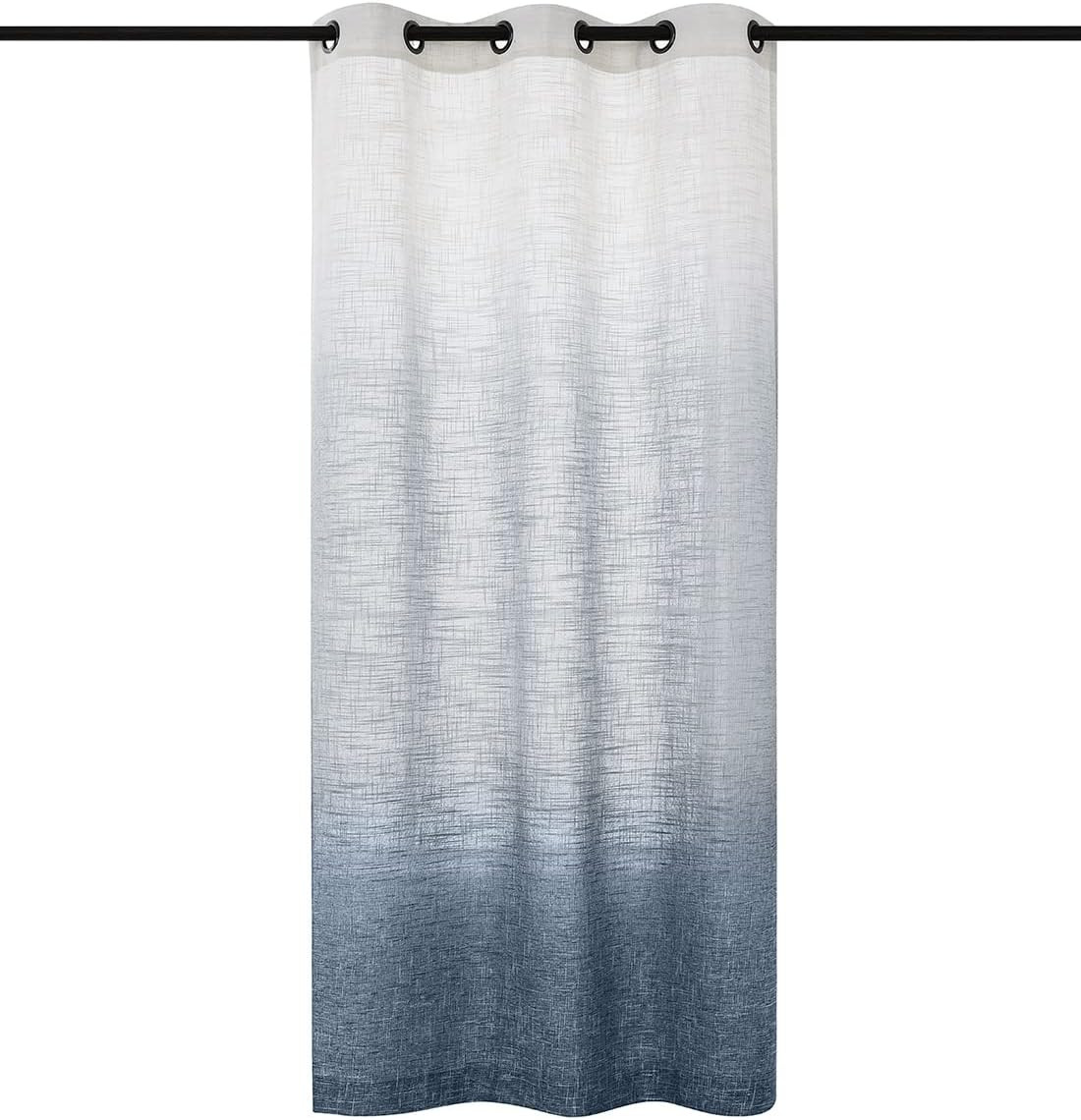 Ombre Window Curtain Panel Linen Gradient Print on Rayon Blend Fabric Drapery Tr