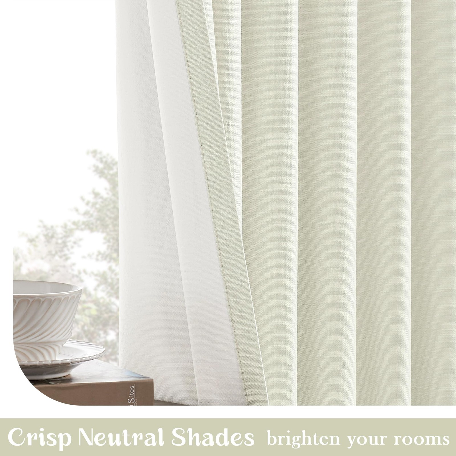 Blackout Curtains 54 Inch Long for Kitchens, Cream 2 Panels Set