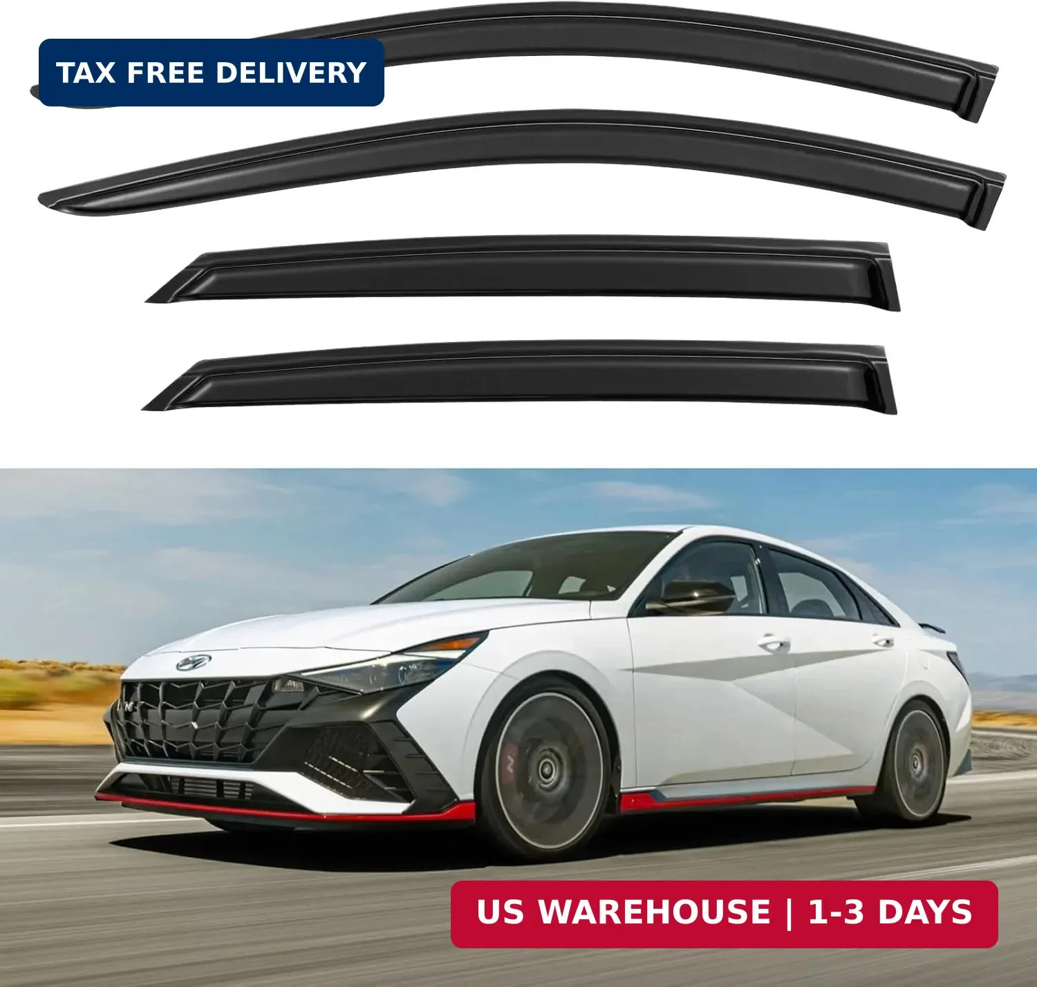 Window Visors Rain Guards Shield for 2021 2022 2023 2024 2025 2026 Hyundai Elant