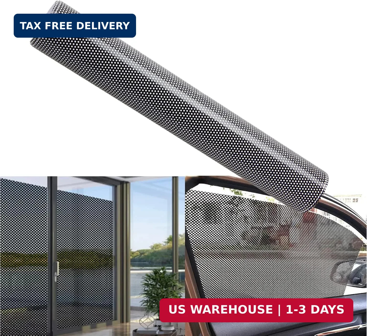 XhuangTech One Way Privacy Window Film,Perforated Vinyl Window Film,Self Adhesiv
