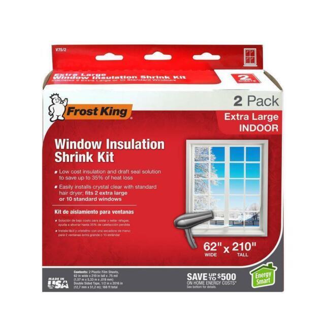 Lot Of 2 Frost King 62 in. x 210 in. Extra-Large Shrink Window Insulation Kits