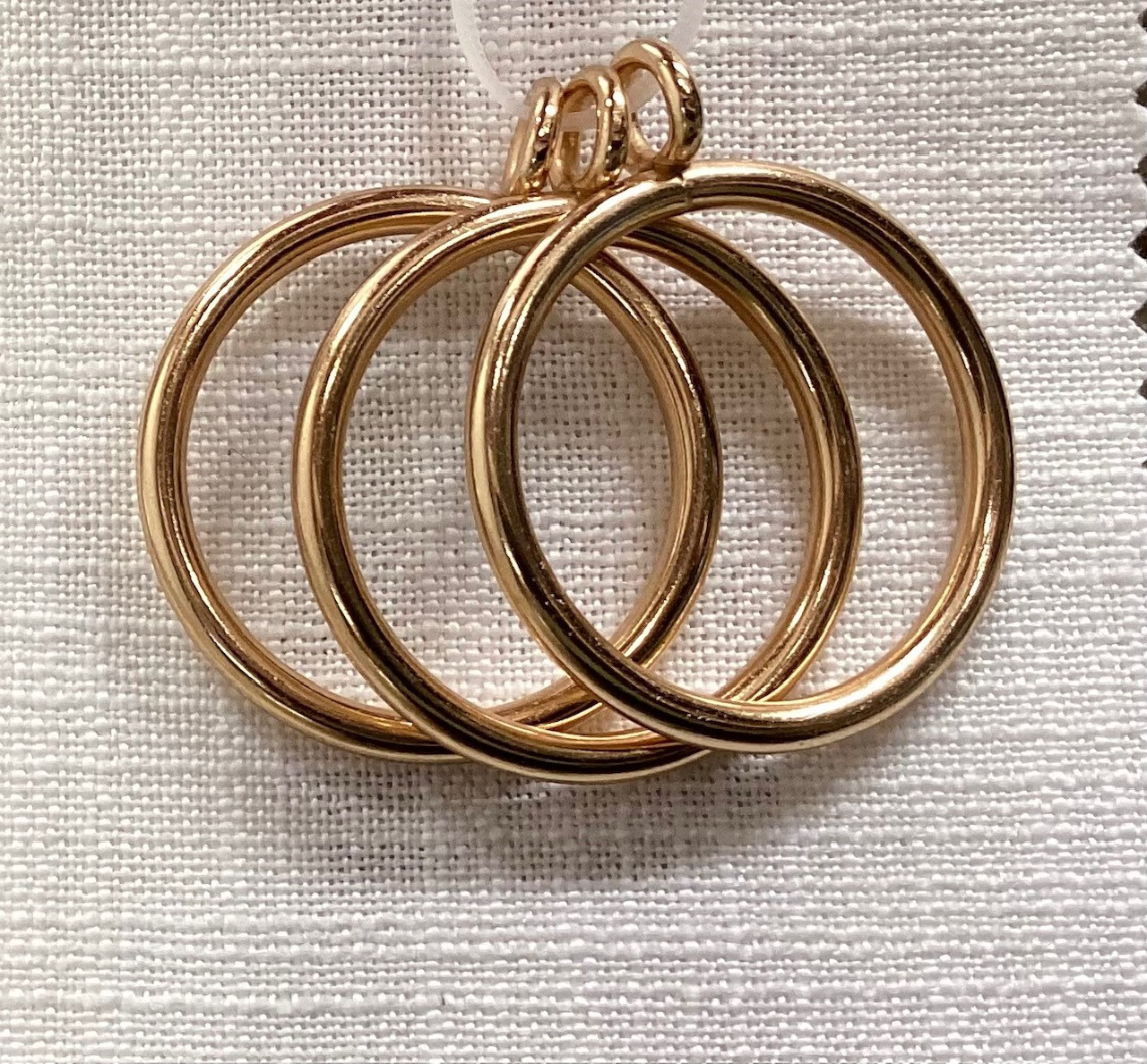 20 Gold Drapery Rings 1.5” Eyelet AKA Pin-On or Grommet Curtain New Metal Large