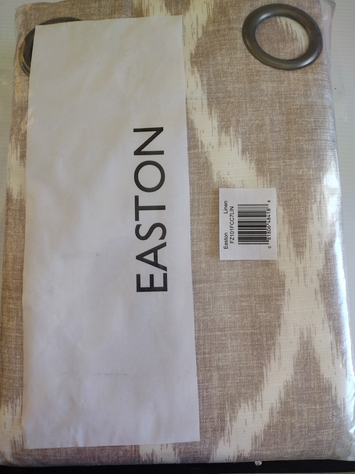 Easton window curtain panel grommets Tan Beige Geometric 2 pack 50×78