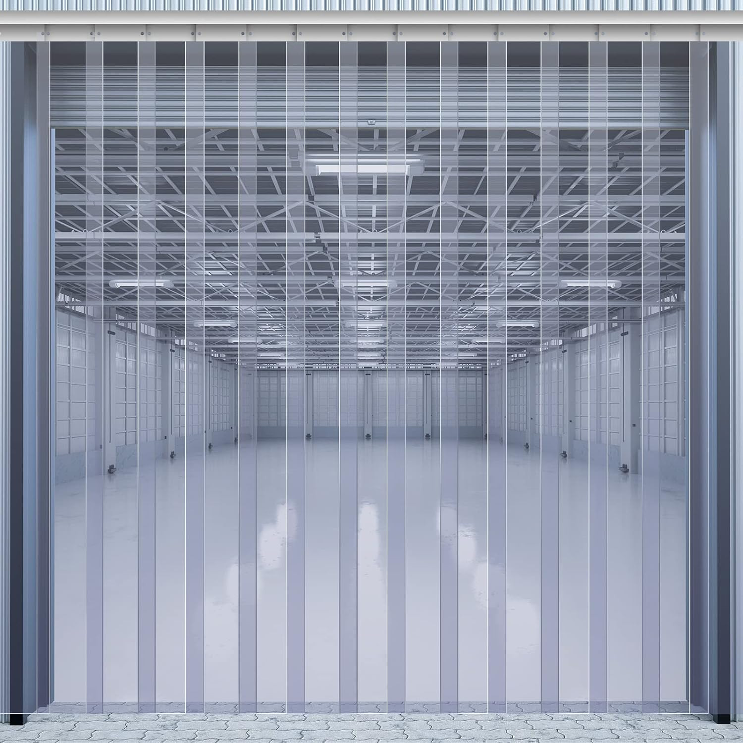 Heavy-Duty PVC Strip Door Curtain Kit for Coolers & Warehouses, 48×96 Inch