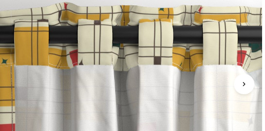 Spoonflower Two Panel Linen/Cotton Geometric Curtains 50″ x 84″