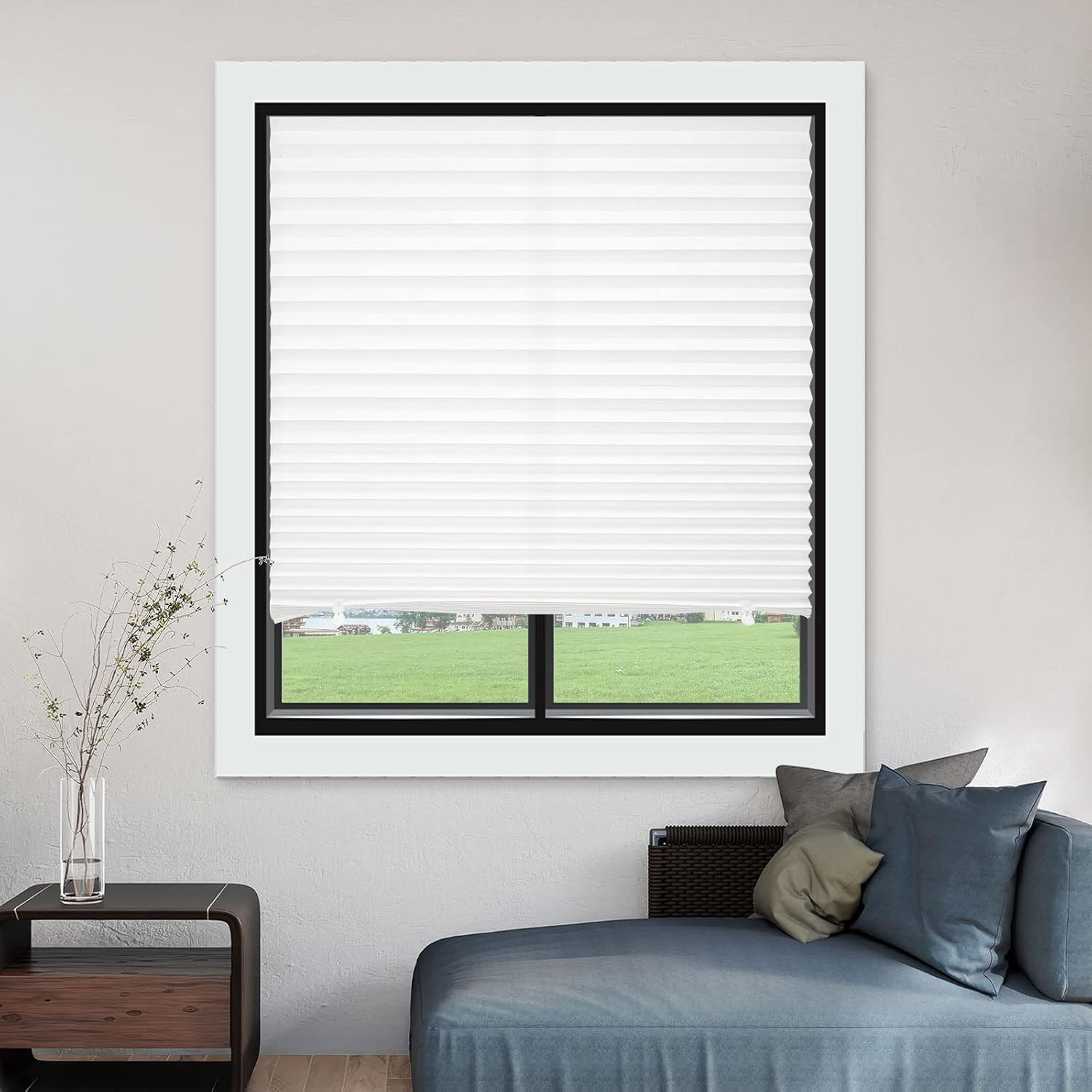 6 Pack Temporary Light Filtering Paper Shades for Windows,Paper Pleated Blinds w