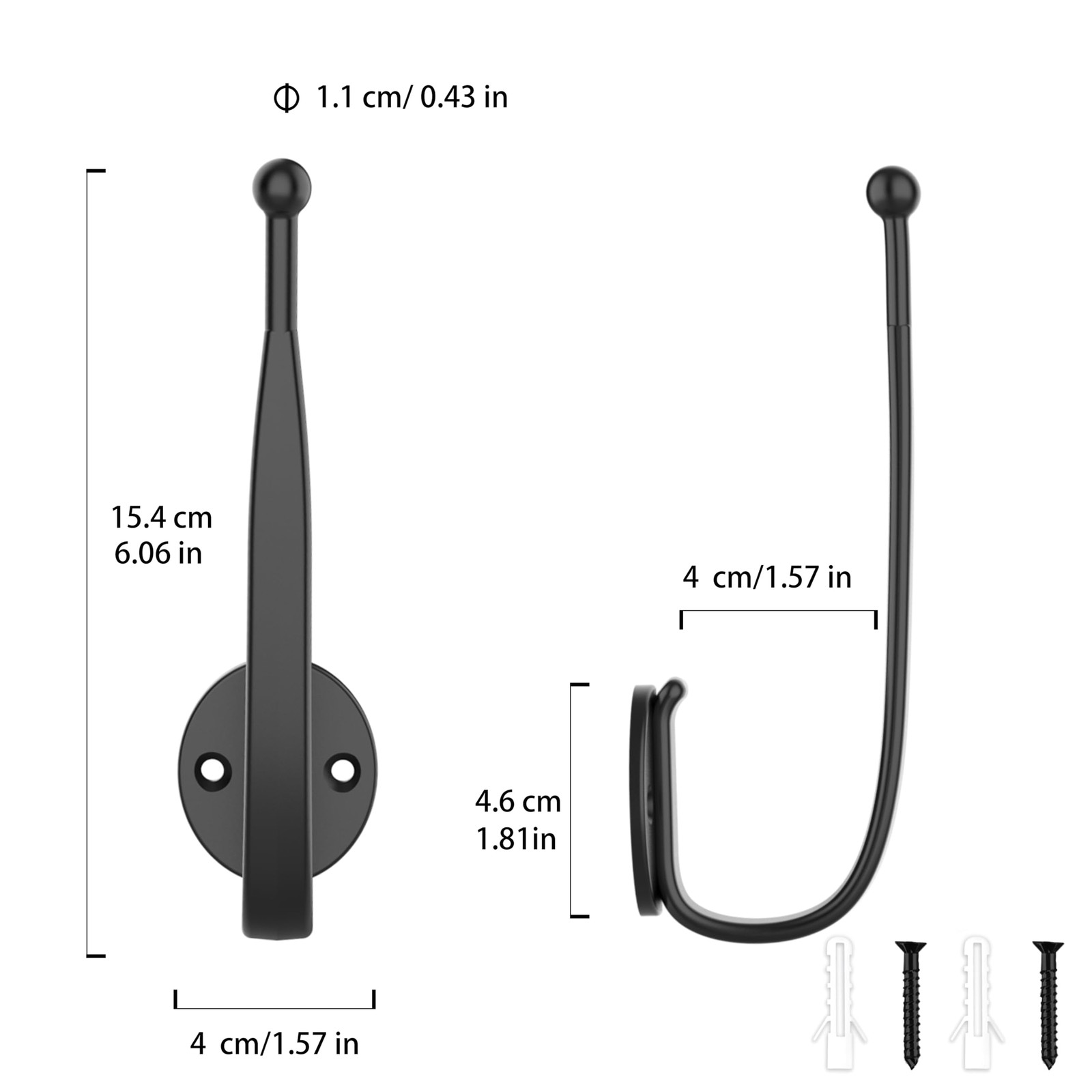 2pcs Curtain Holdbacks Black， Curtain Holders for Wall Mounted Curtain Pull B…