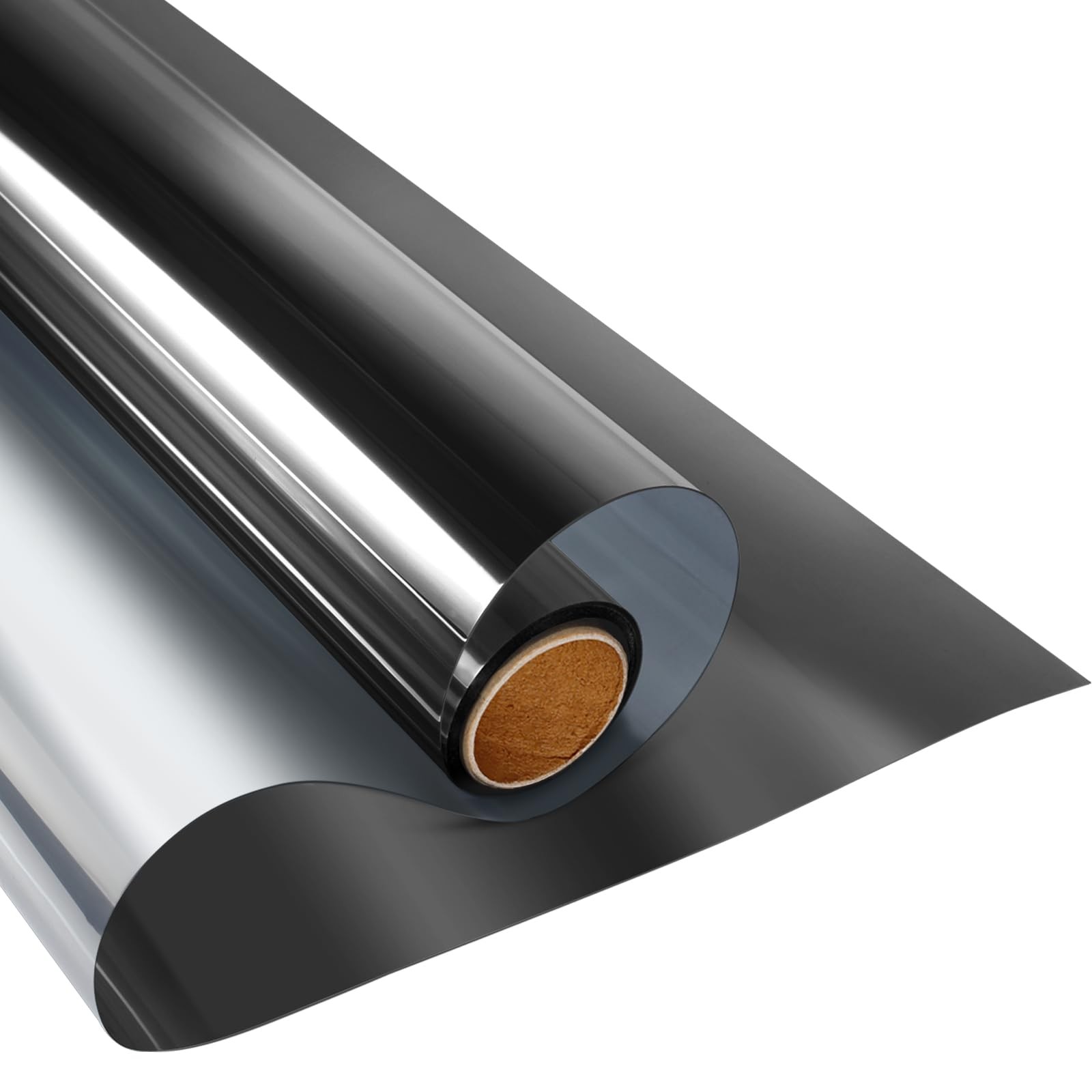 KESPEN Window Privacy Film One Way 35.4 Inch X 6.5 Feet, Black-silver