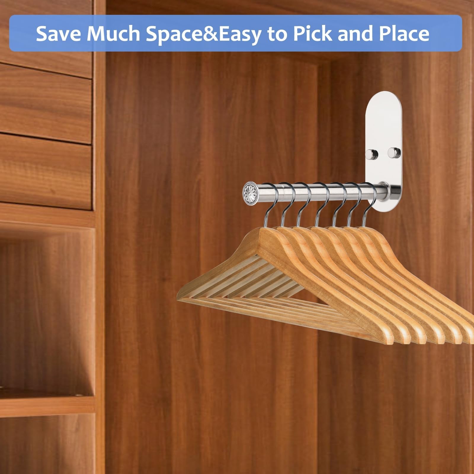Stainless Steel Clothes Hanger Storage Rack,Wall Mounted Clothes Hanger Organ…