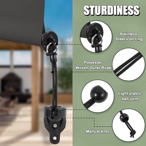 New Bungee Kit + End Caps Universal Replacement Mounting 2 pack, Black