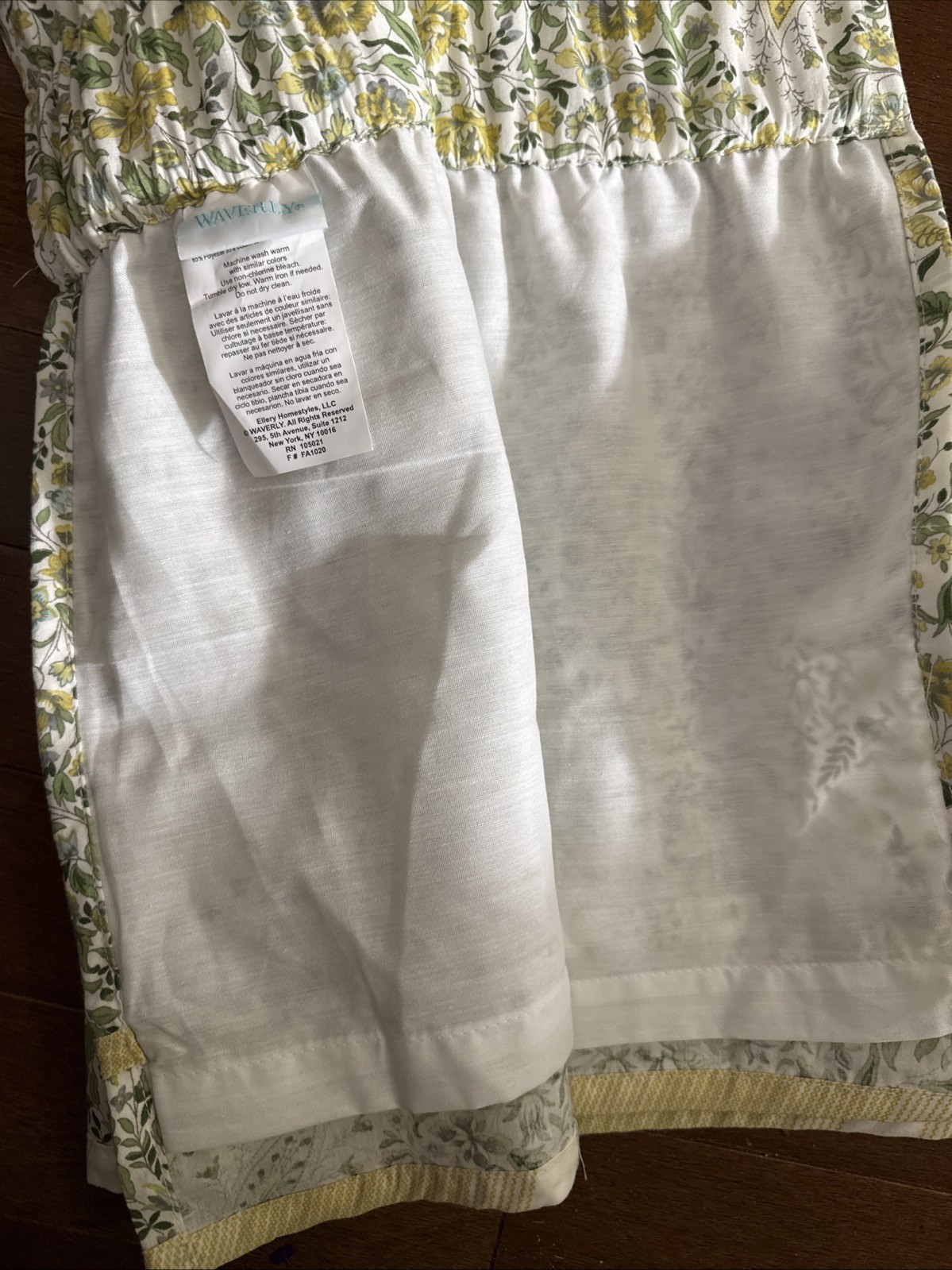 Waverly Paisley Verveine Cottage Green Floral Valances Set Of 2 50×18” Each