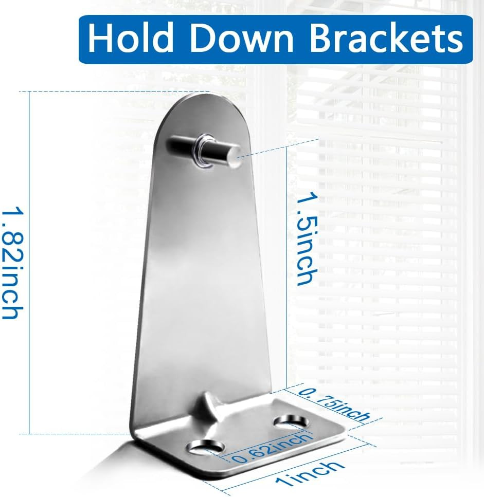 8Pcs Metal Blinds Hold down Brackets, Silver Door Blinds Bottom Bracket, Blind