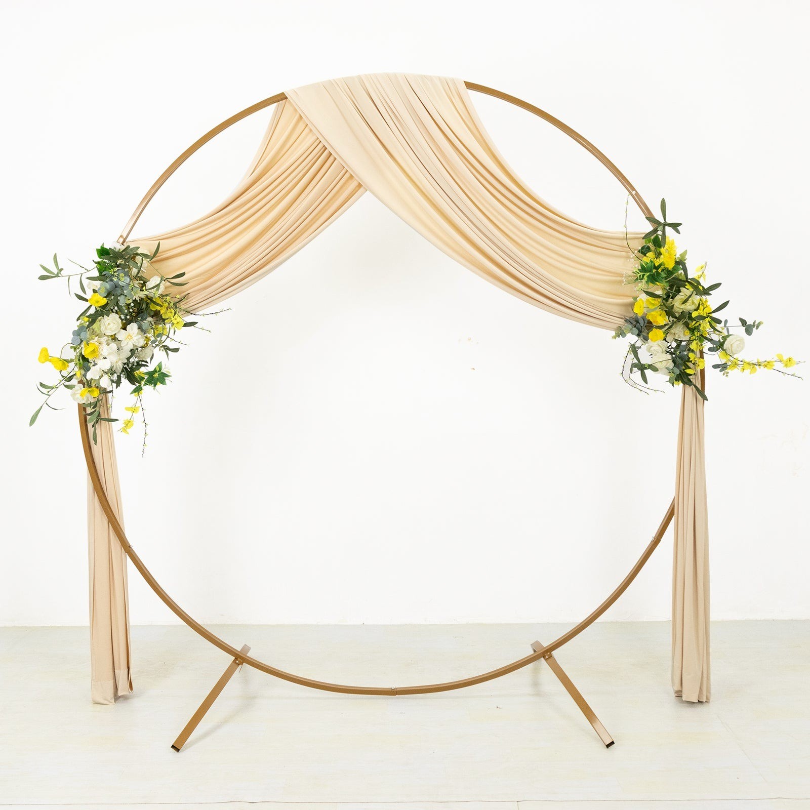 18 ft BEIGE 4-Way Stretch Spandex Divider Backdrop Curtain Party Wedding