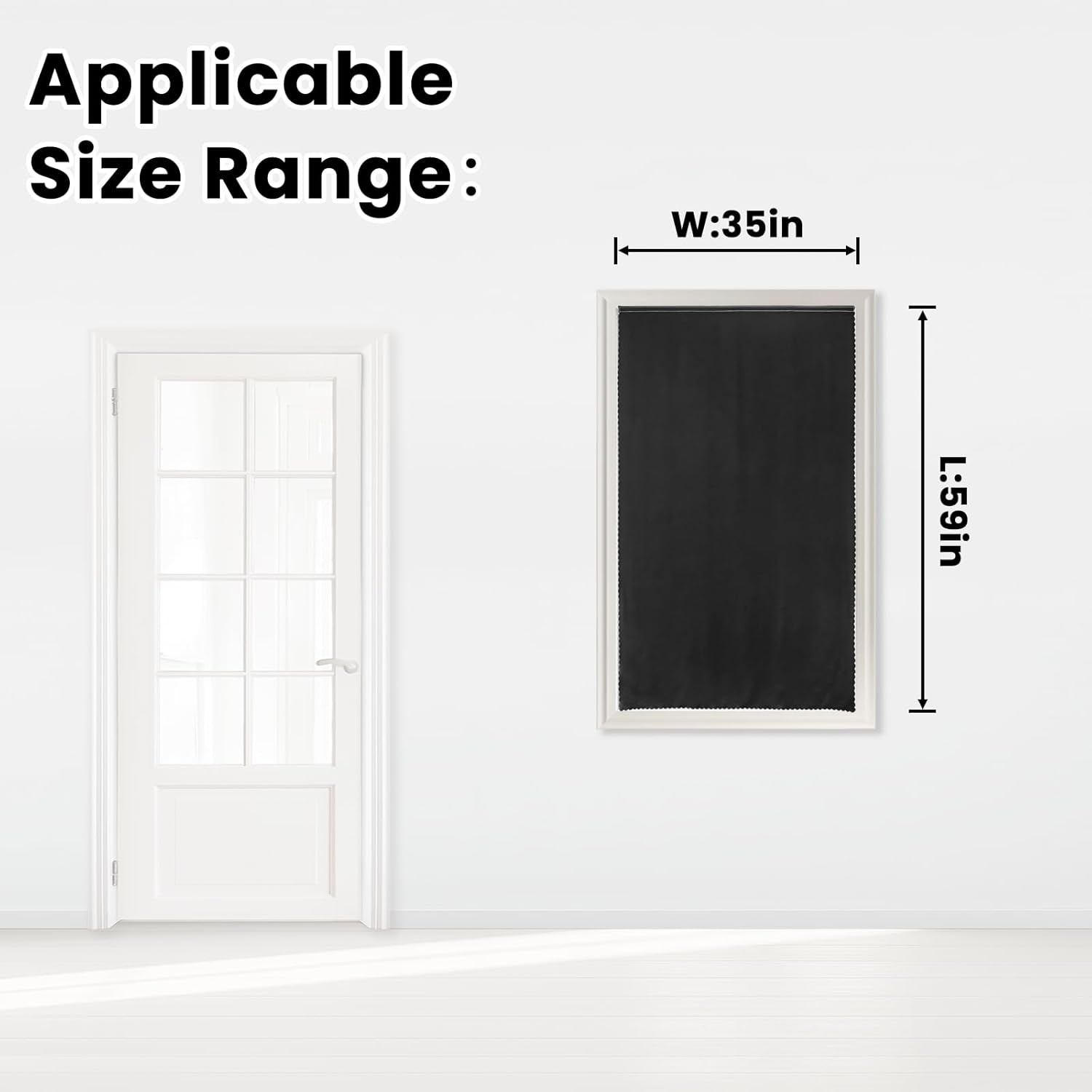 Adhesive Blackout Curtains 35×59 Self Stick No Rod Needed Light Blocking Black