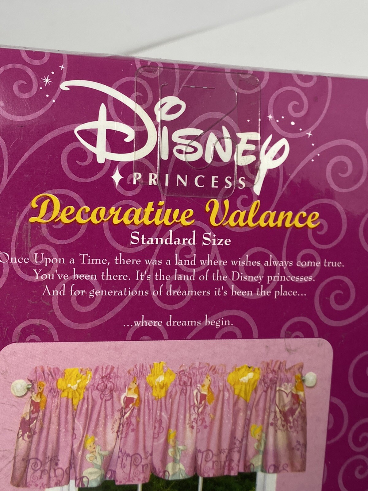 (2) DISNEY PRINCESS CINDERELLA DECORATIVE VALANCE 84×15 NEW STANDARD SIZE