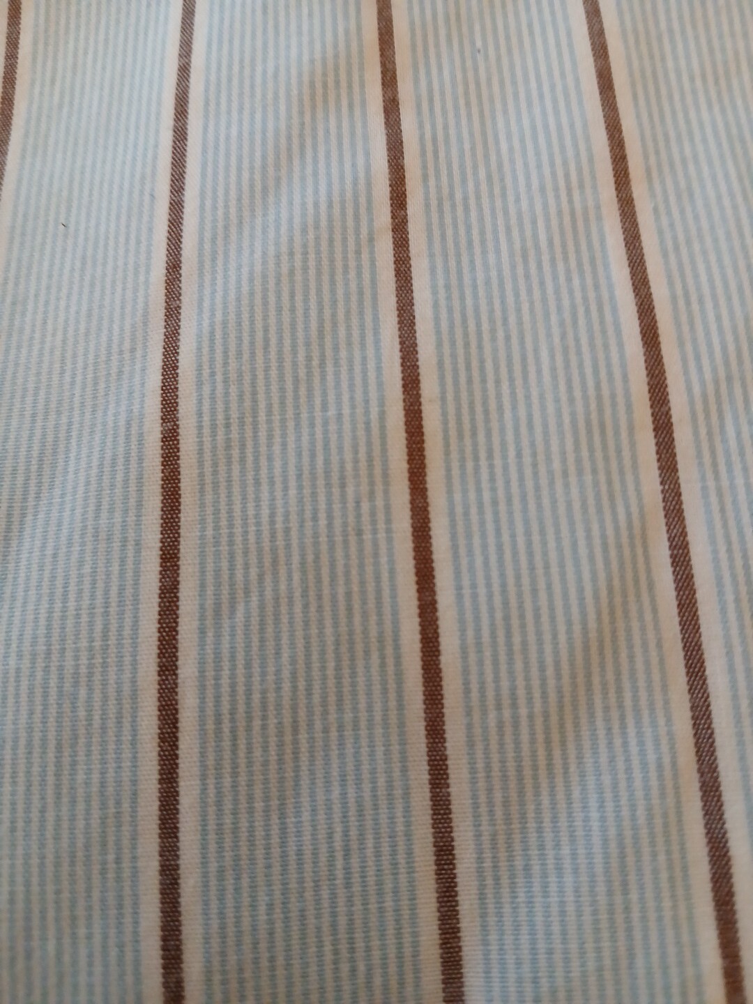 RH Baby Blue Striped Blackout Curtain Panel 50 X 84 See photos (2 small dots)