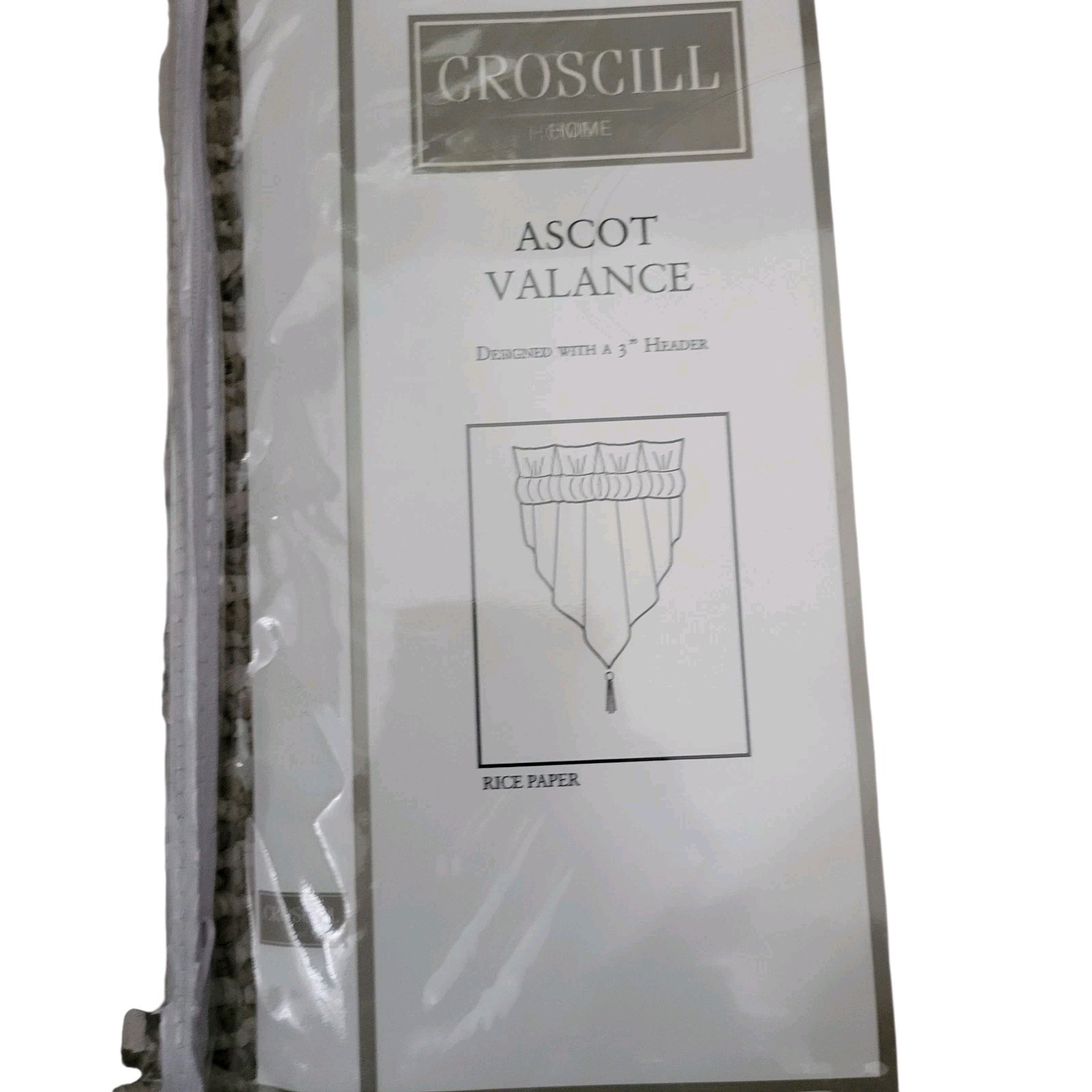 (2) Croscill Home Ascot Valance Valances Rice Paper Linen 40″ X 25″