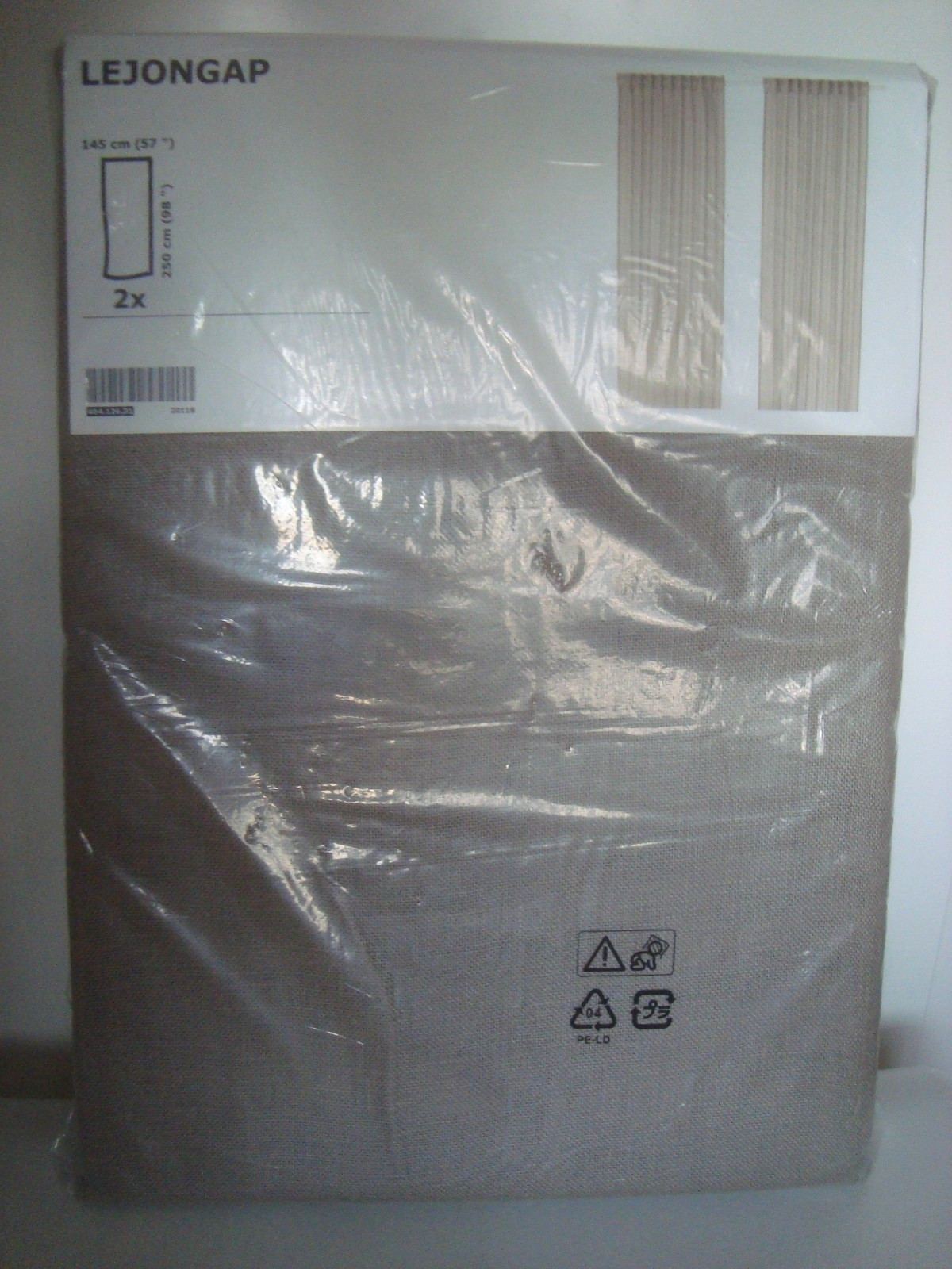 Ikea 100% LINEN Pair of Curtains 57 x 98 ” Lin Panels in Rustic Classic Dk Beige