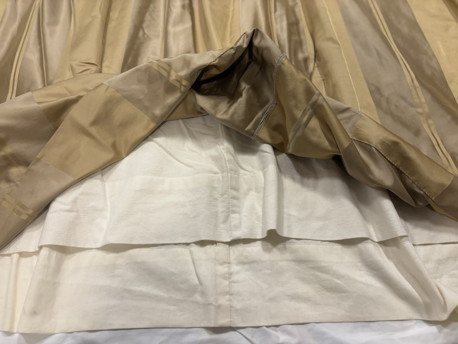 Restoration Hardware Thia Silk CurtainsPleated Interlined Thermal/ Gold/Tan