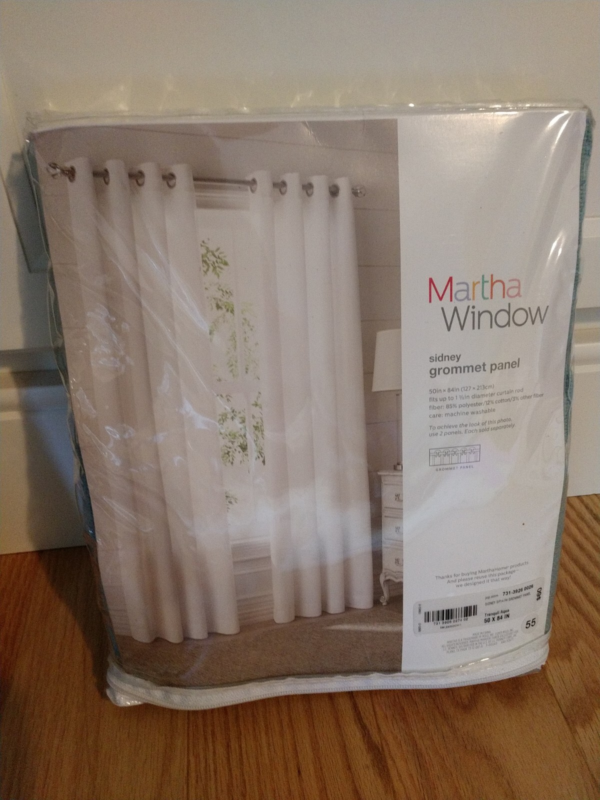 Martha Stewart Window Sidney Grommet Curtain Panels 50 x 84 Aqua Set of 3 New