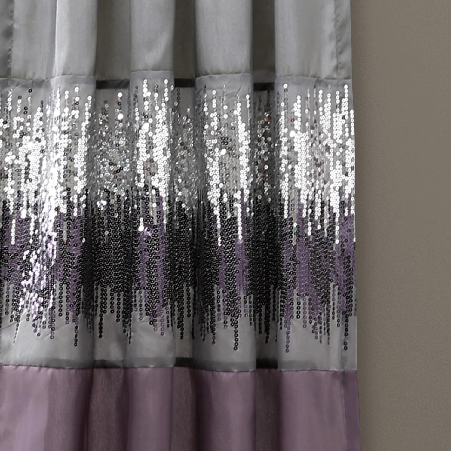 Night Sky Window Curtain Panel, Single, 42″ W x 84″ L, Purple & Gray – Sequin…