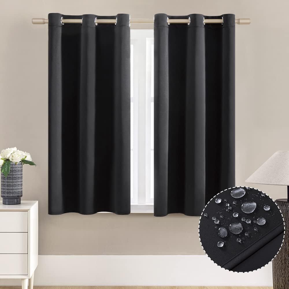 Black Out Curtains 48 Inch Long 2 Panels for Bedroom/Kitchen/Bathroom New