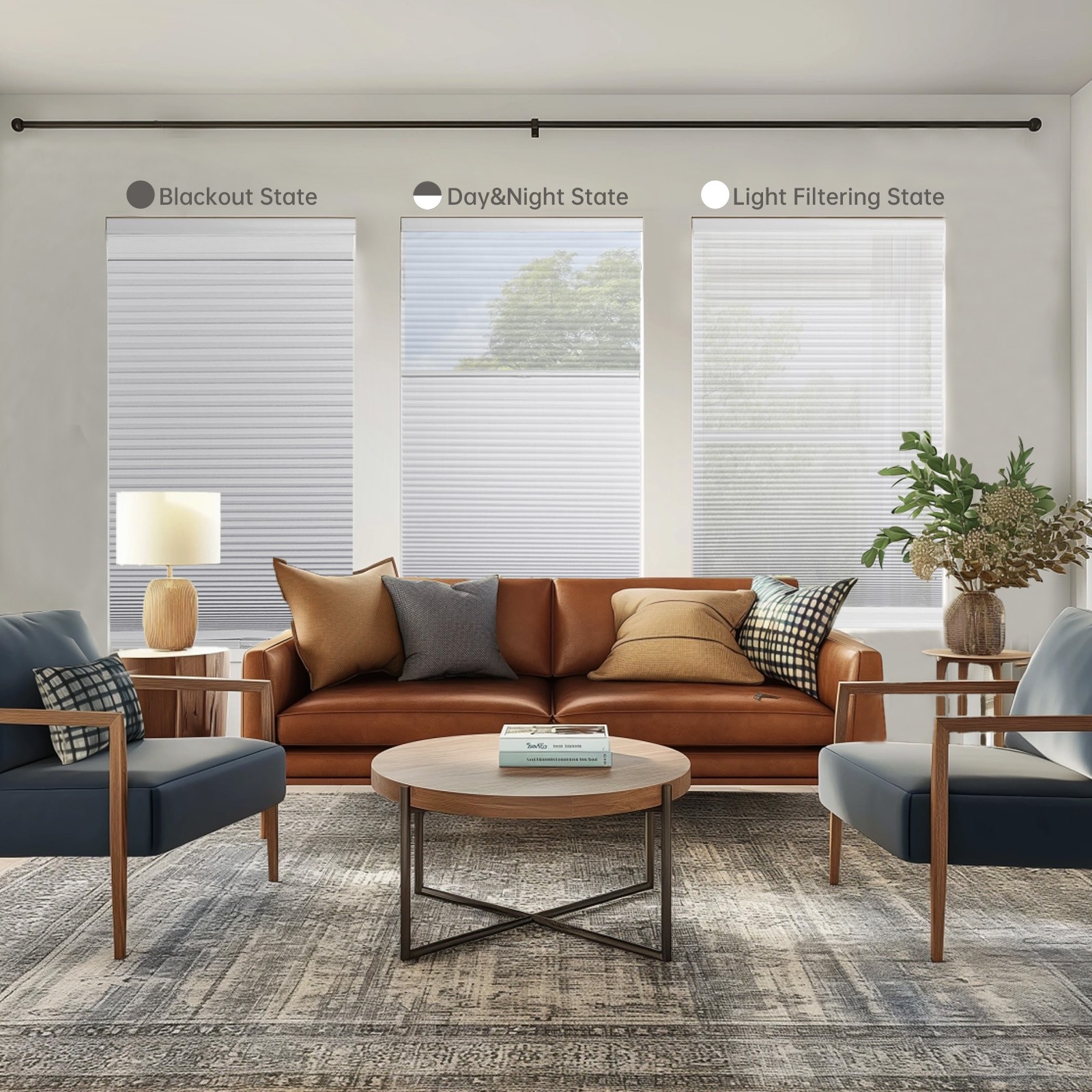 Changshade CUSTOM Blackout/Light Filtering Honeycomb Day Night Cellular Shades