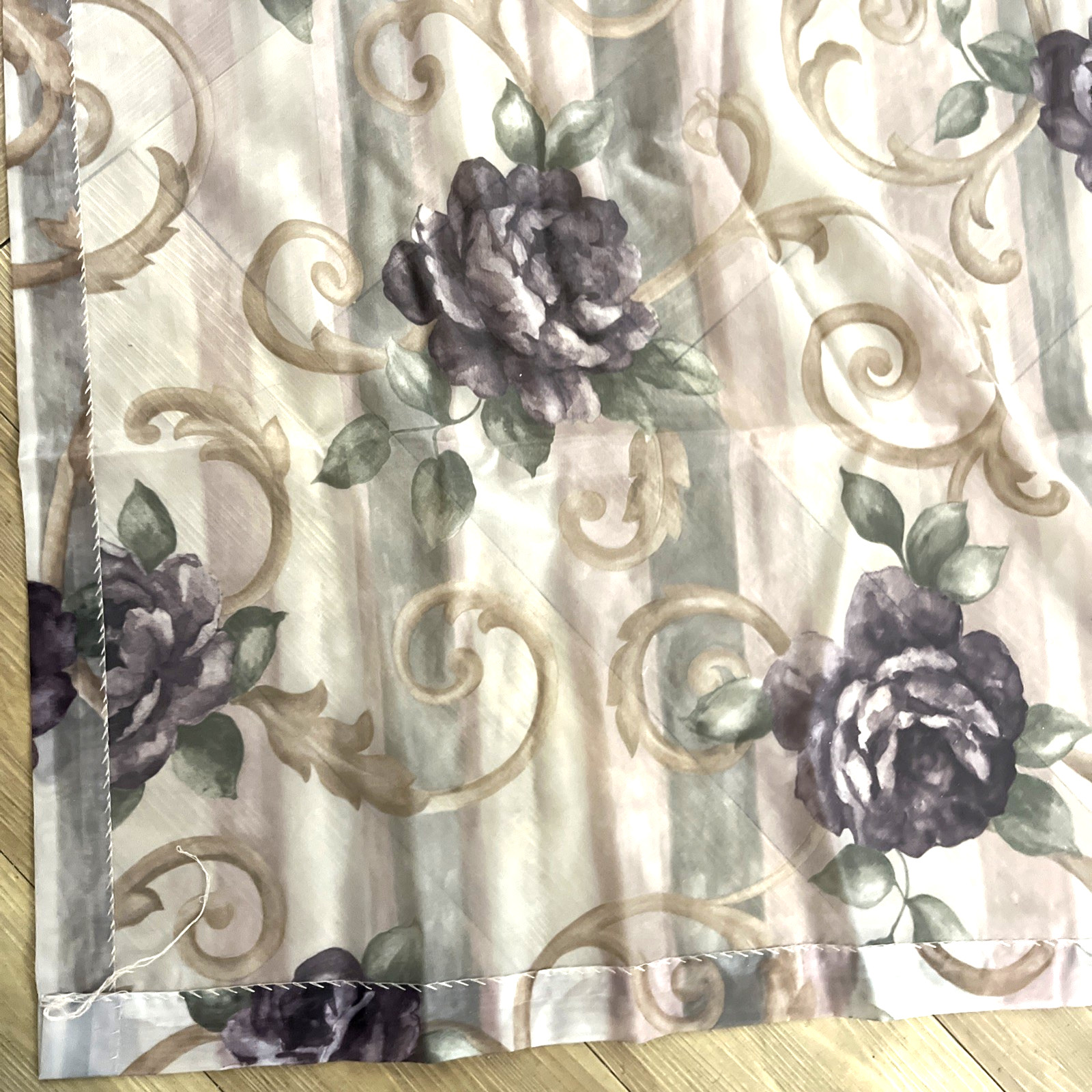 CROSCILL Chambord Cassis Rose Purple Floral 60″ x 260″ Semi Sheer DRAPERY SCARF