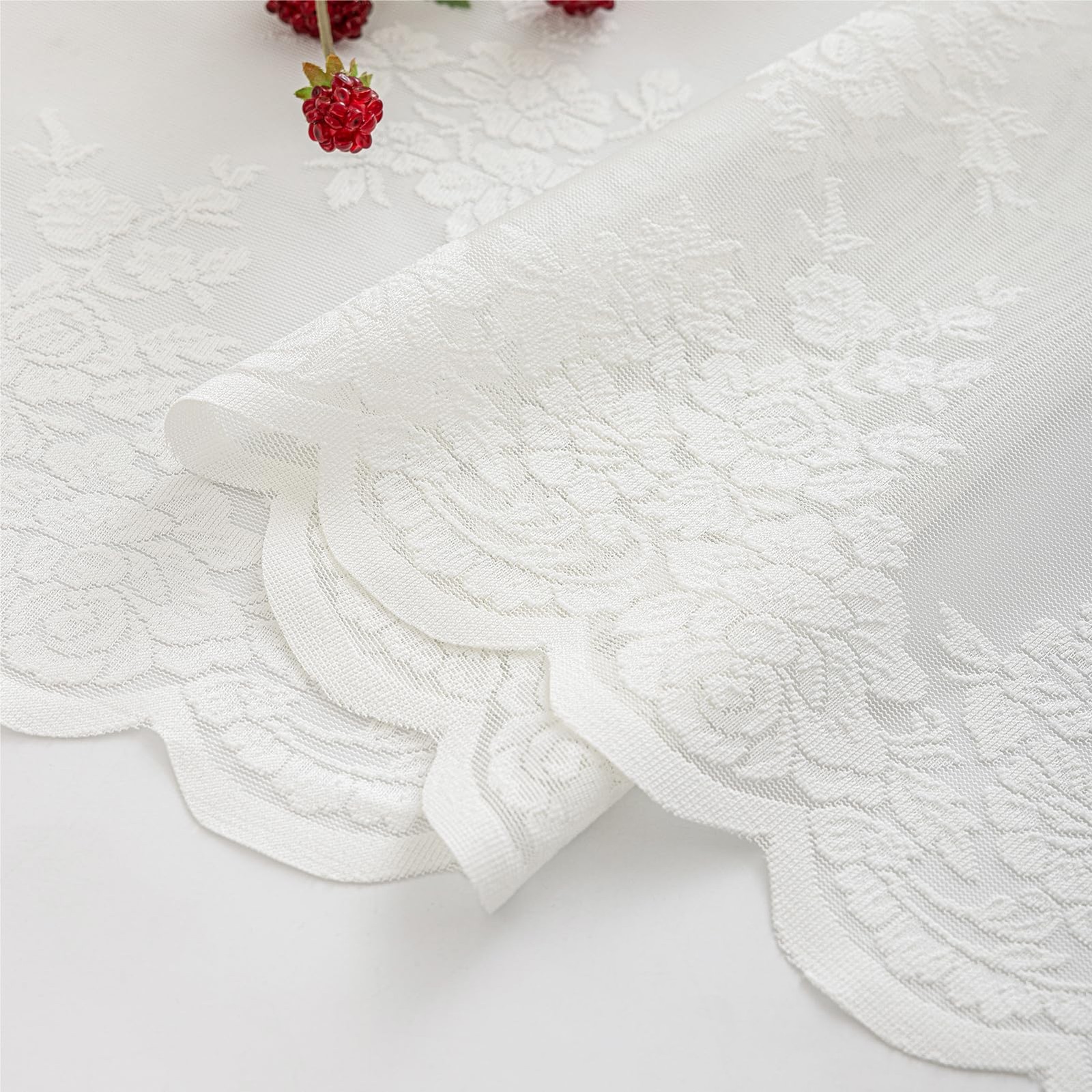 Kotile Ivory Lace Curtains 72 Inches Long 2 42″W x 72″L (Pack of 2),