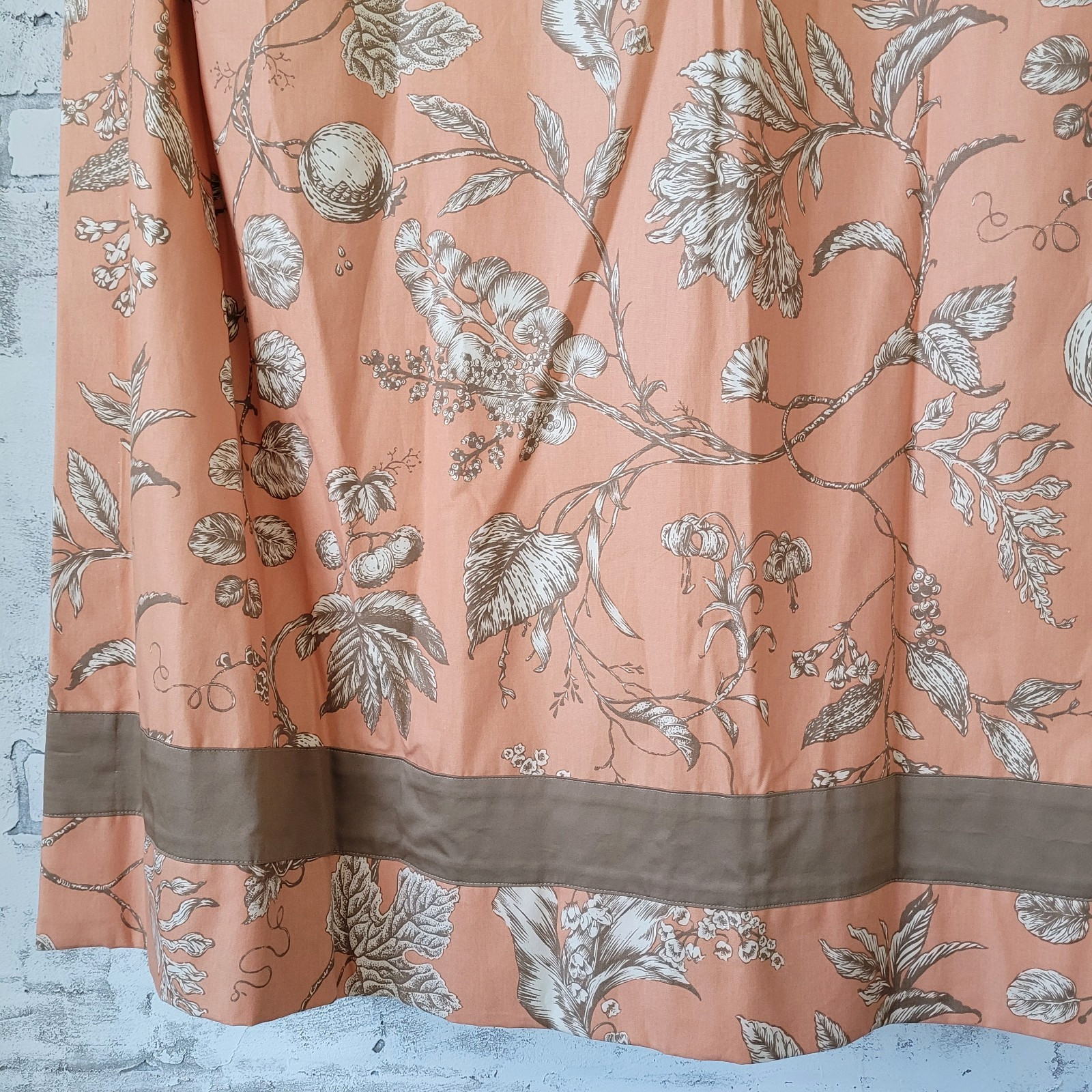 Custom Curtain 2 Panels Lined 107″ Long Drapery P Kaufmann Floradora 100% Cotton