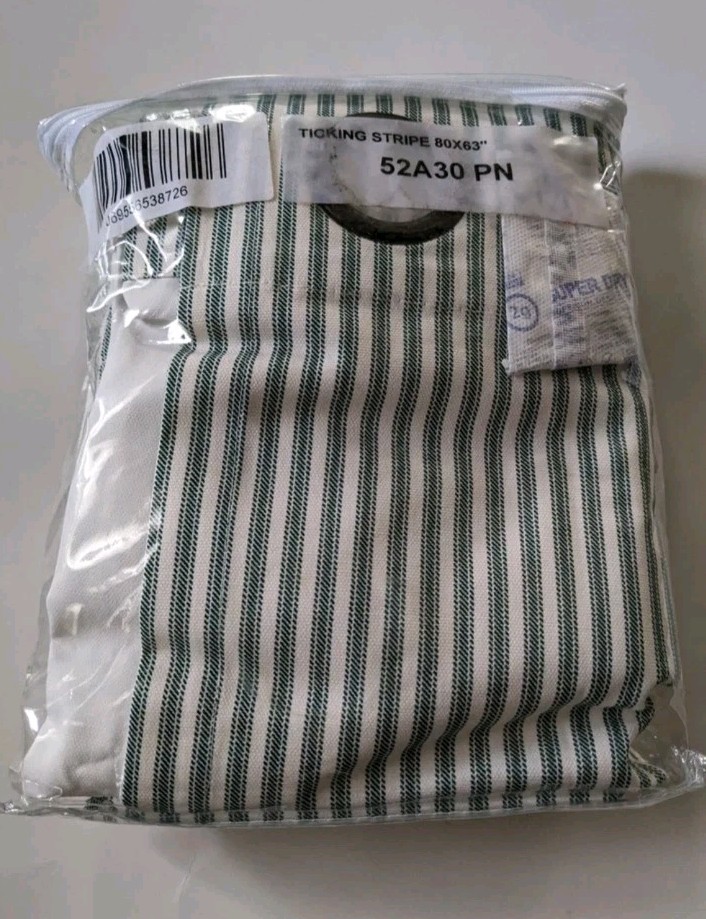 Thermalogic Insulated Ticking Stripe 2 Panel Grommet Top Curtains 80″ x 63″