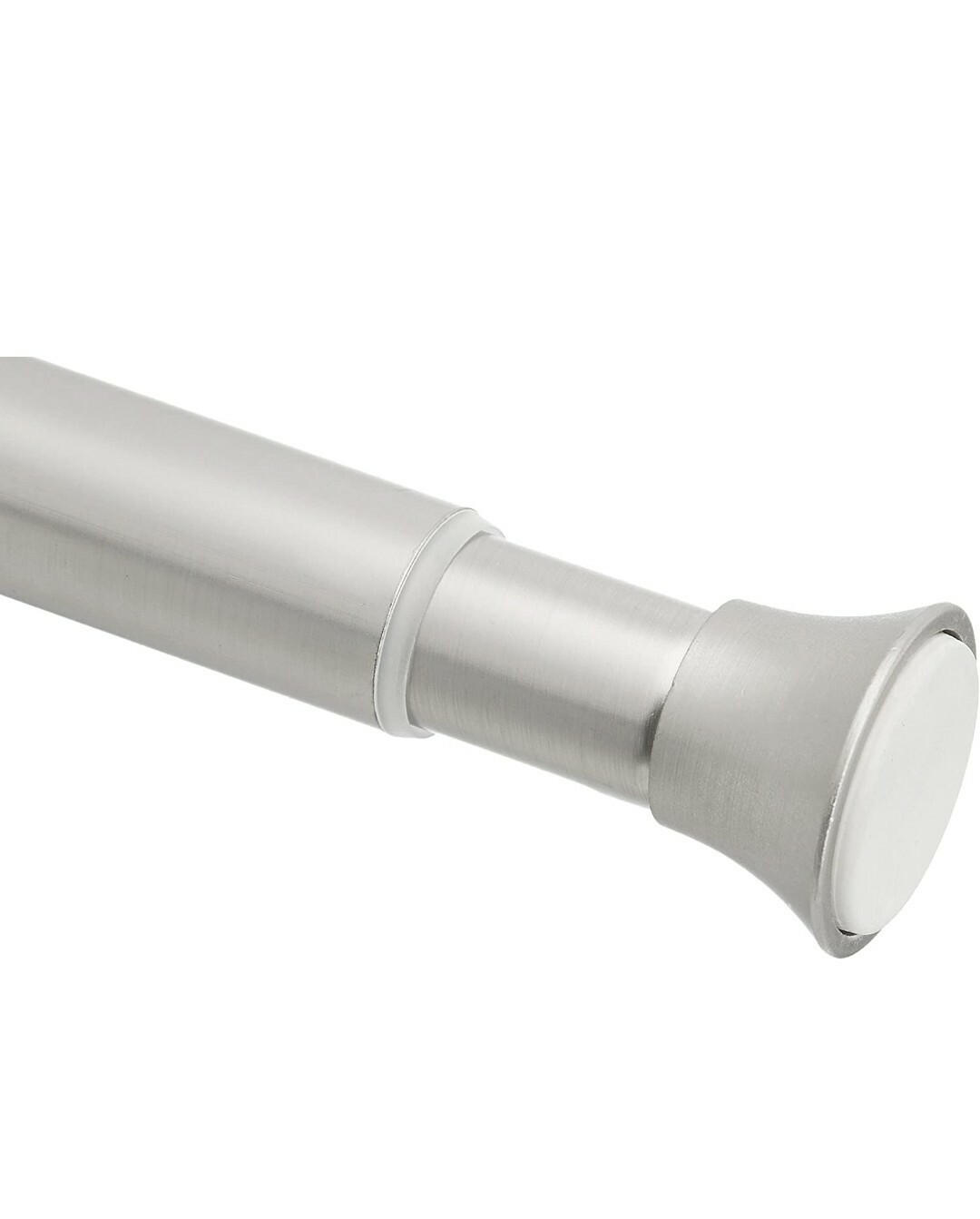 Amazon Basics Tension Curtain Rod, Adjustable 24-36″ Width – Nickel, Classic Fin