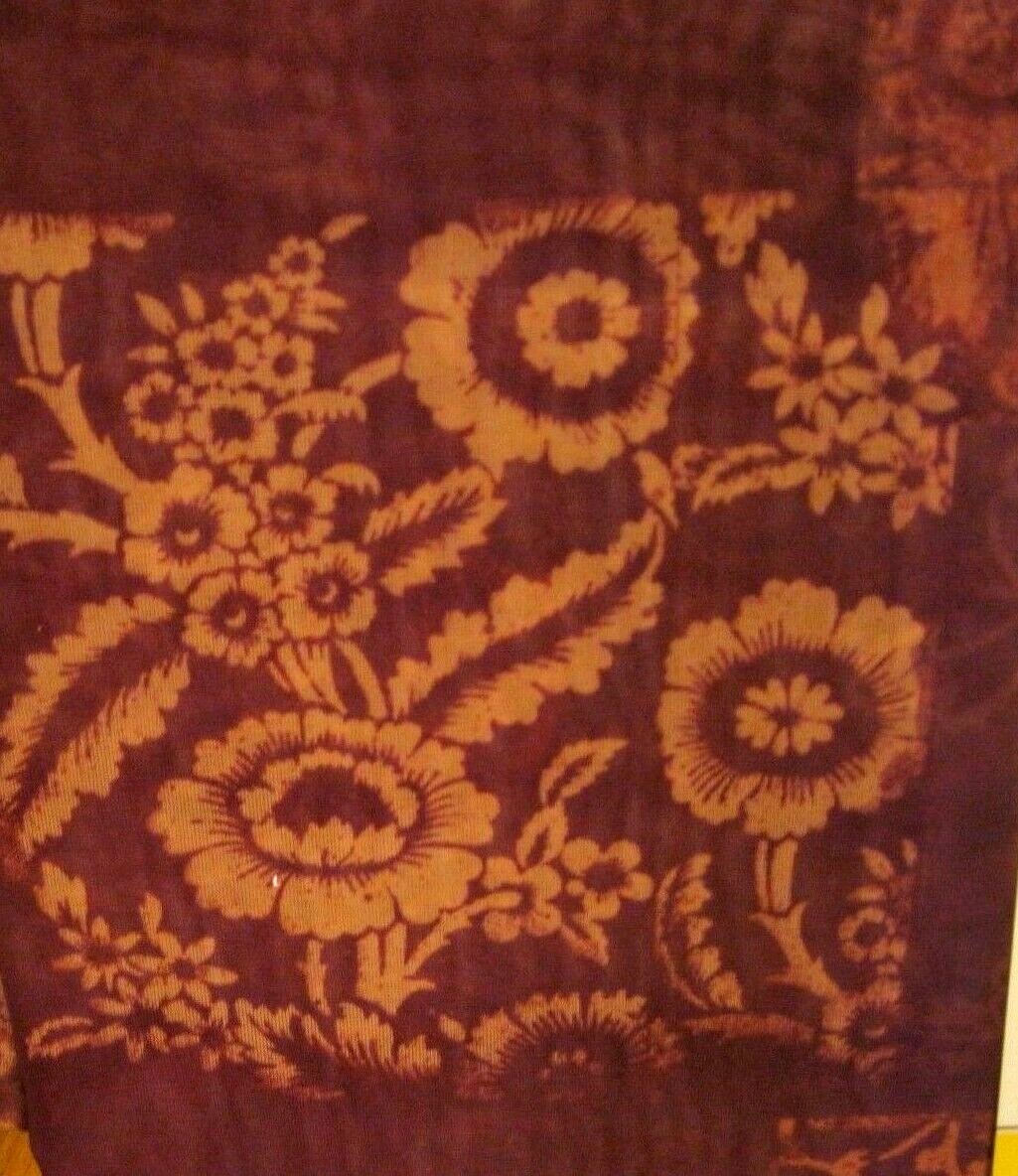 STYLE SELECTIONS Curtain Drape Elena SHEER 59 x 84″L Purple Gold Wine 0115146