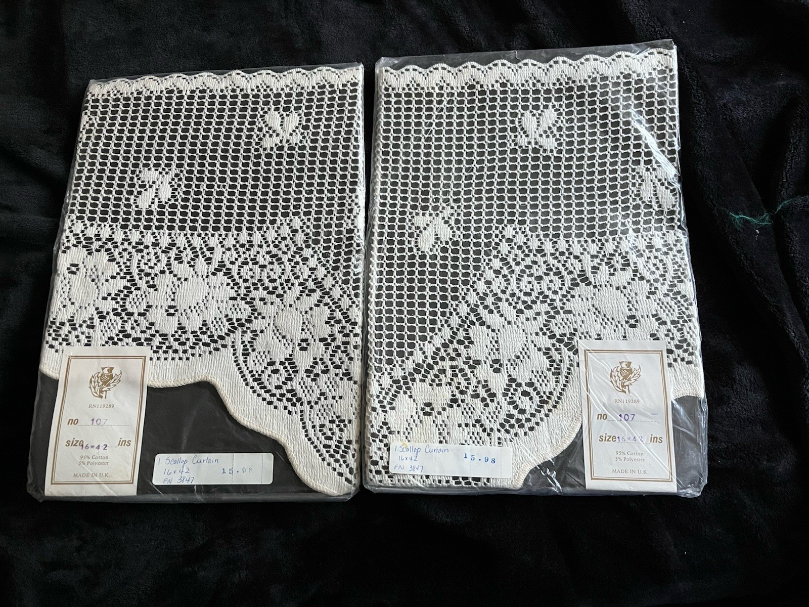 Scallop Curtain Panels- Vintage 80’s – New In Package- Some Issues