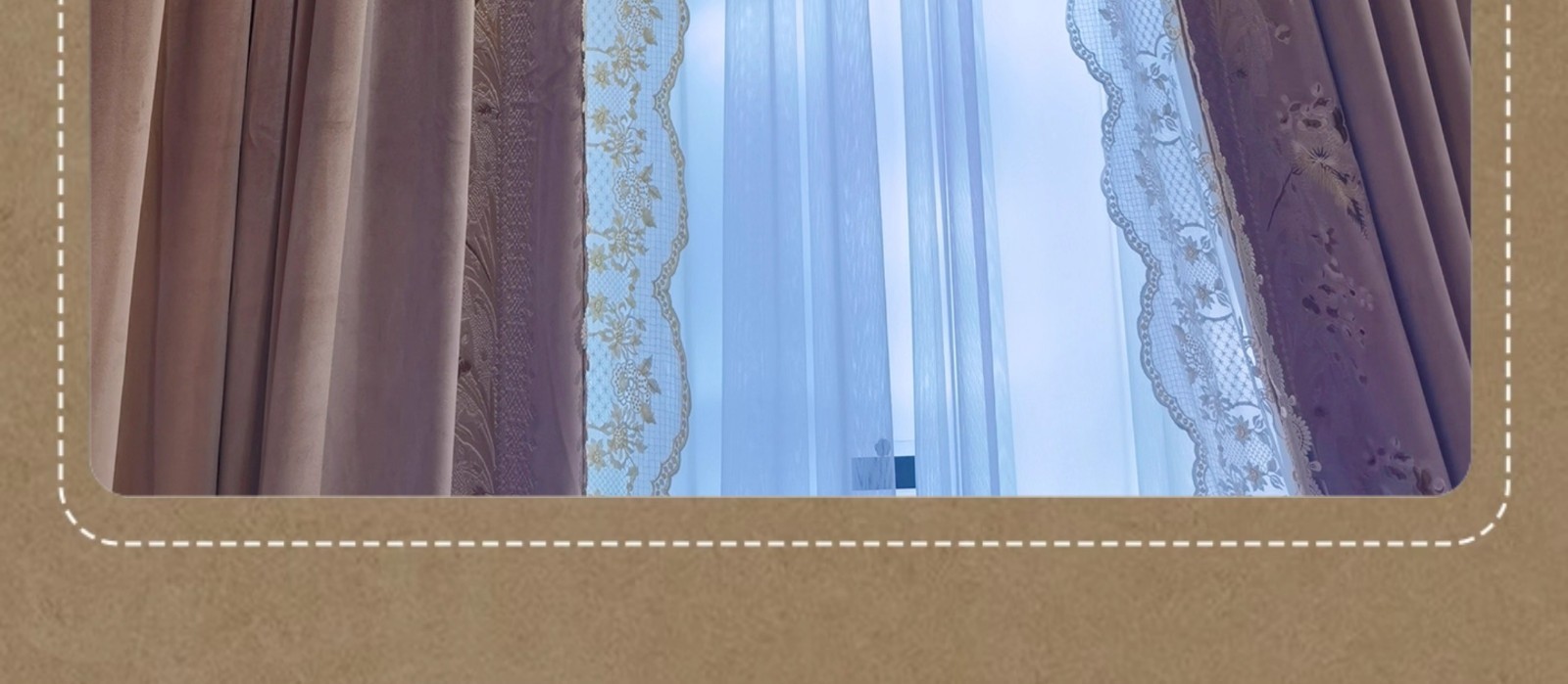 luxury European Embroidery valance pink lace bedroom Velvet curtain tulle M1776