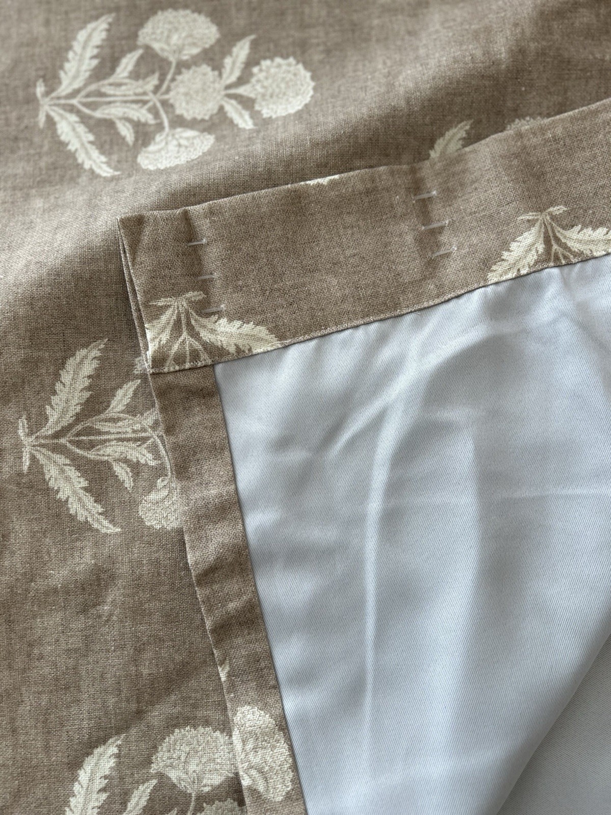 Pottery Barn Summer Bhotah BLACKOUT Curtain (1) 50”x108” Flax / Ivory NWOT OB