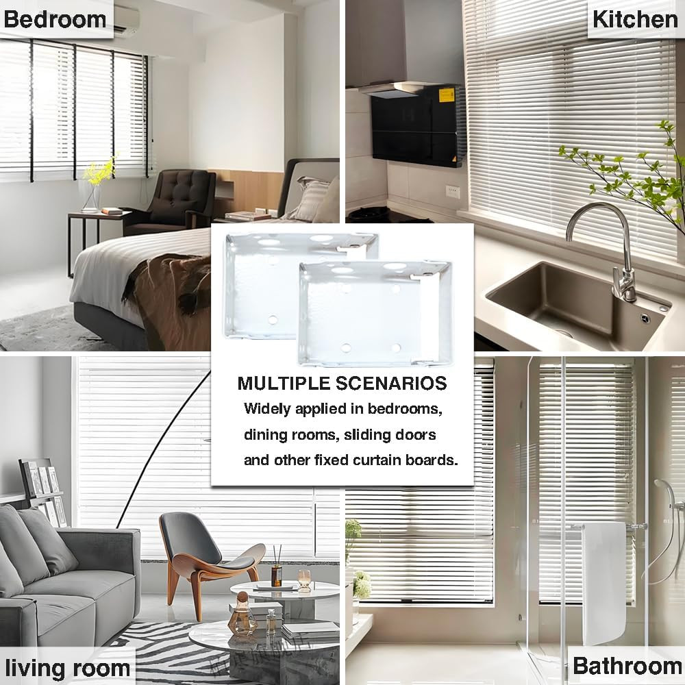 2Pcs Mini Metal Window Blind Brackets Box Mounting Bracket for Window Low