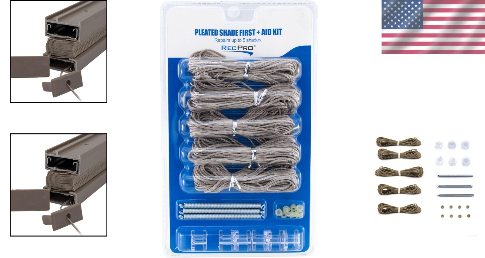 Restringing Kit for RV Pleated Shades – Tan Day & Night Repair Essentials