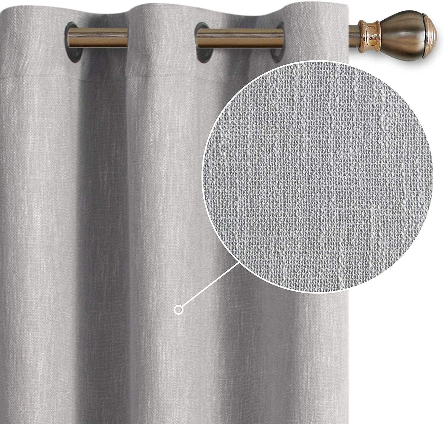 LORDTEX Thermal Insulated Blackout Curtain Fabric Window Panel 100″ by 84″ GREY