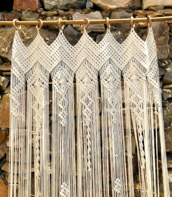 Wood Ring, Bohemian Décor, Wall Hanging, Wall Décor, Macramé Curtain